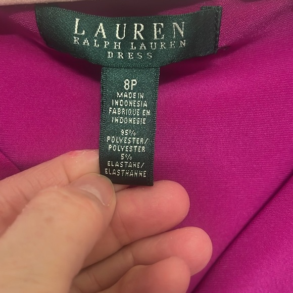 Lauren Ralph Lauren Sleeveless Sheath Dress Slimming Stretch Pink Size 8 Petite - Picture 6 of 11